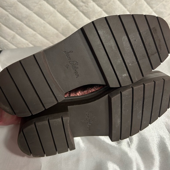 Sam Edelman Linds Red Metallic Distressed Zipper Boots Size 7.5 - Picture 8 of 10